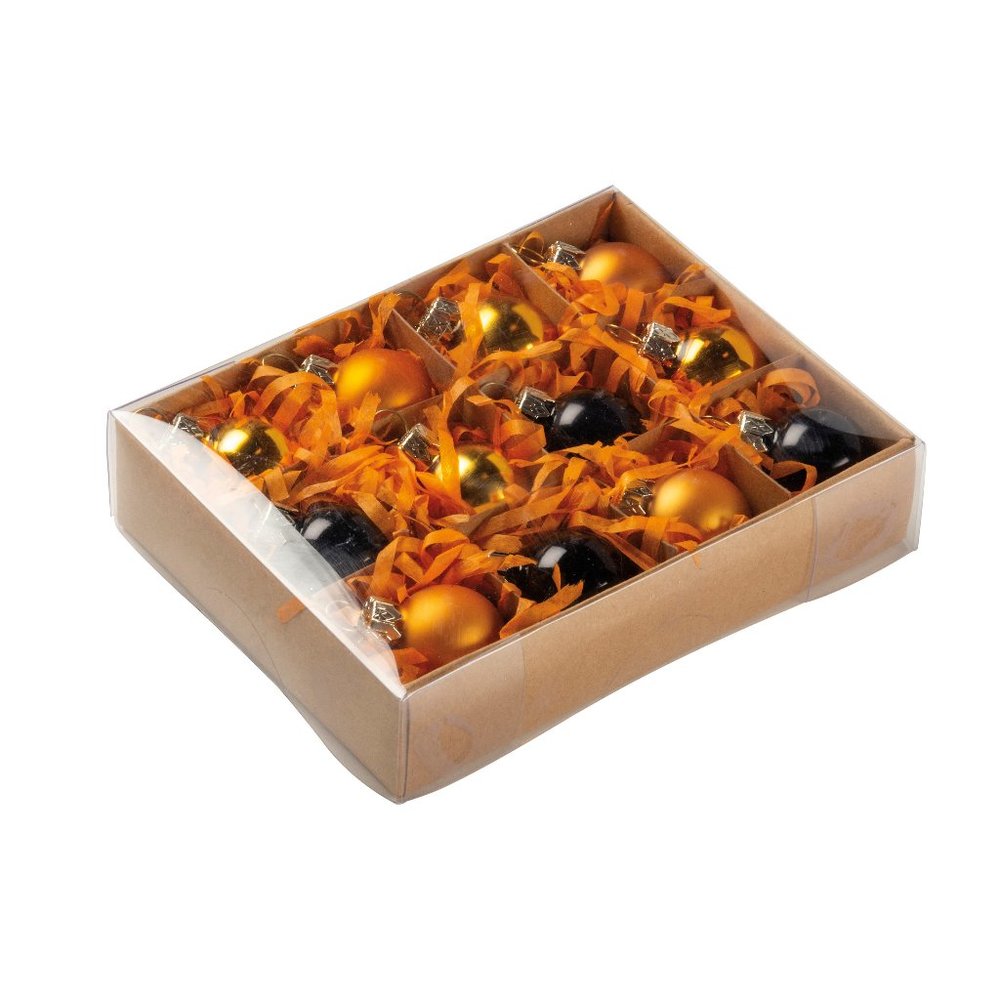 Halloween Balls Ornament Set - Set of 12 Mini Glass Halloween Ornaments 6 30